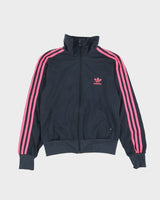 Adidas Grey Track Jacket With Pink Stripes - M