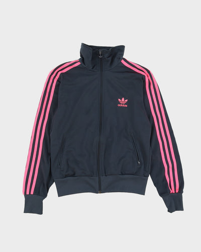 Adidas Grey Track Jacket With Pink Stripes - M
