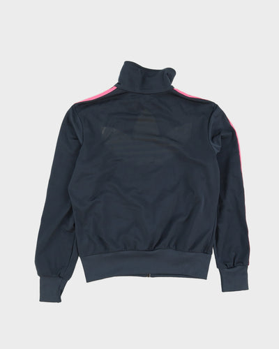 Adidas Grey Track Jacket With Pink Stripes - M
