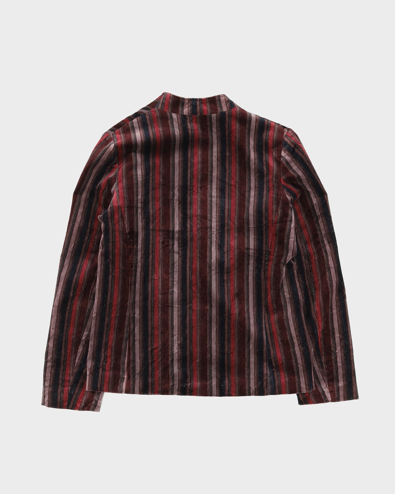 Vintage 1970s Maroon Striped Velvet Jacket - S