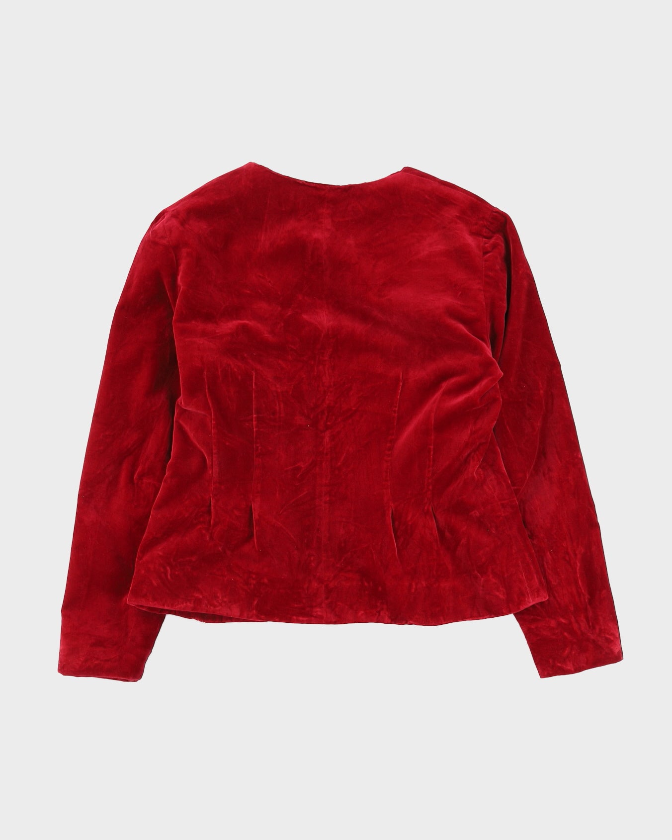 00s Raspberry Red Velvet Jacket - M