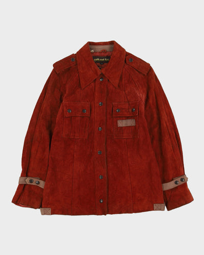 Vintage 1970s Russet Brown Suede Jacket - XS