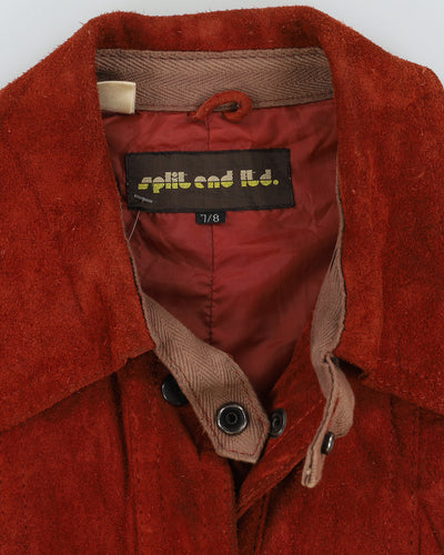 Vintage 1970s Russet Brown Suede Jacket - XS