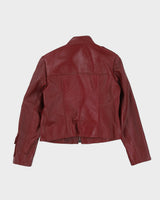 Marc Jacobs Burgundy Leather Jacket - XS