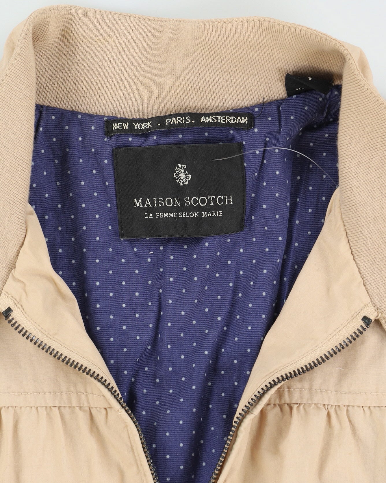 Maison Scotch Beige Harrington Jacket - S