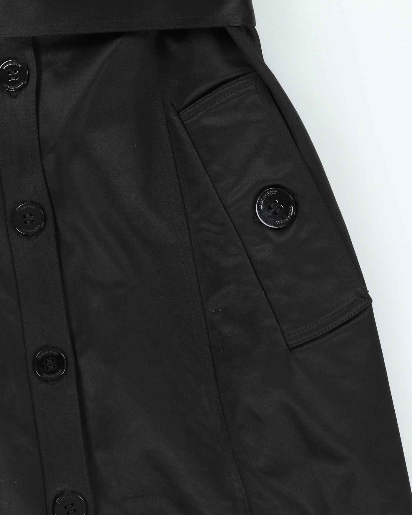 Burberry London Black Satin Belted Rain Mac- XXXS