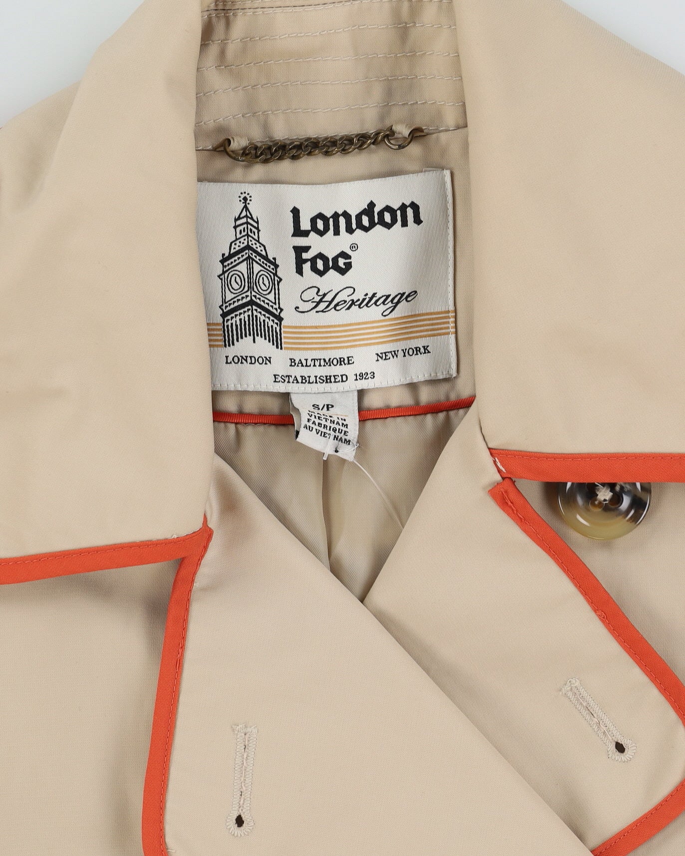 London Fog Beige Belted Short Rain Mac - XS