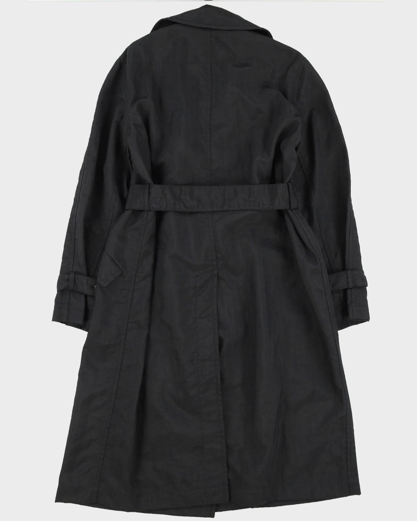 Donna Karan Black Belted Rain Mac - L