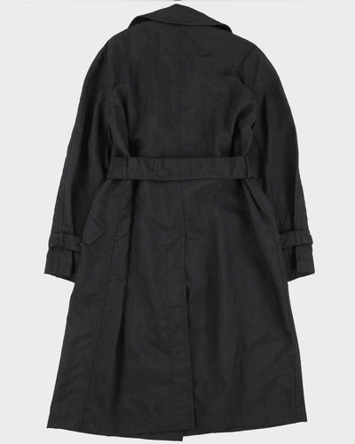 Donna Karan Black Belted Rain Mac - L