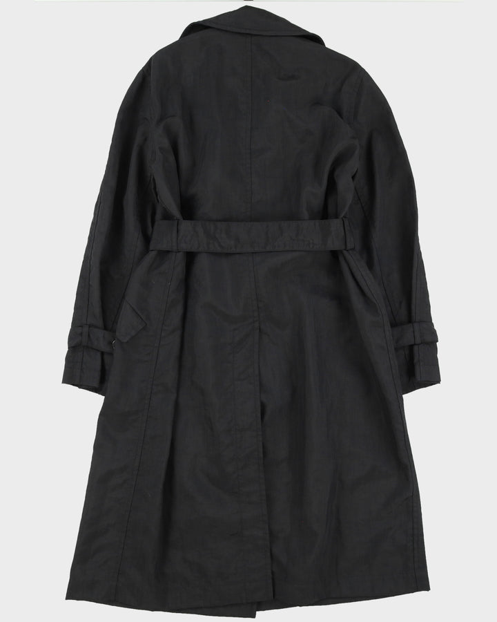 Donna Karan Black Belted Rain Mac - L