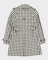 Coach Short Black And White Checked Rain Mac - S