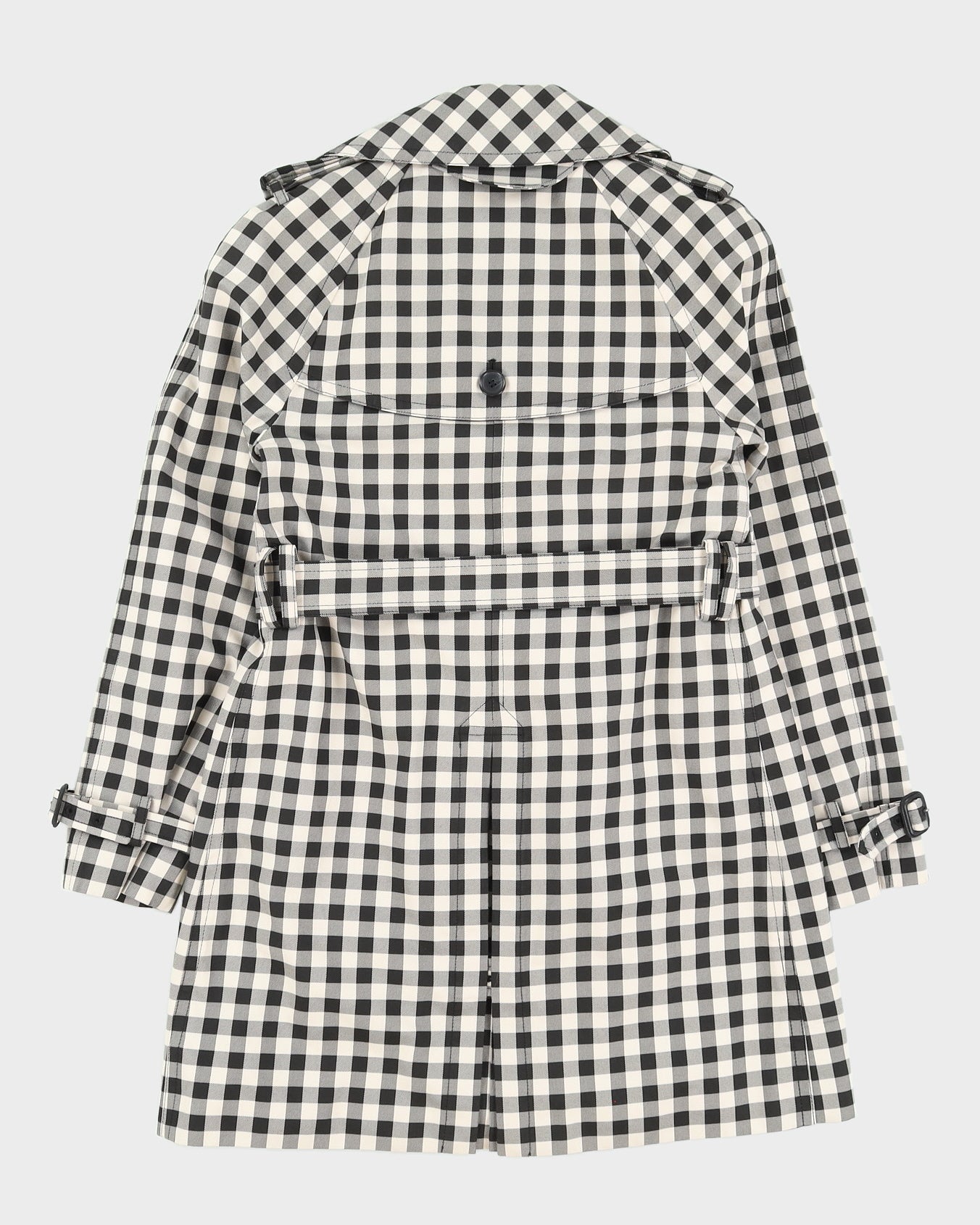 Coach Short Black And White Checked Rain Mac - S