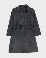 Eileen Fisher Grey Satin Rain Mac - M