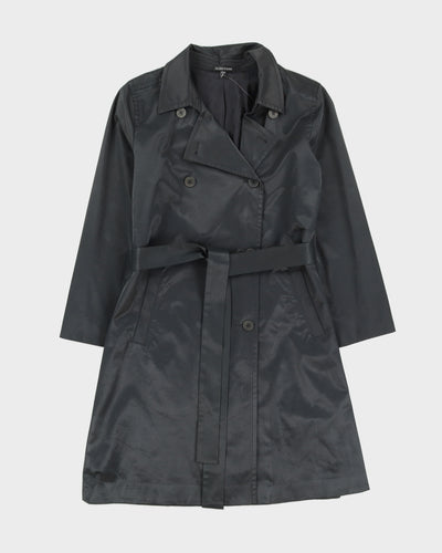 Eileen Fisher Grey Satin Rain Mac - M