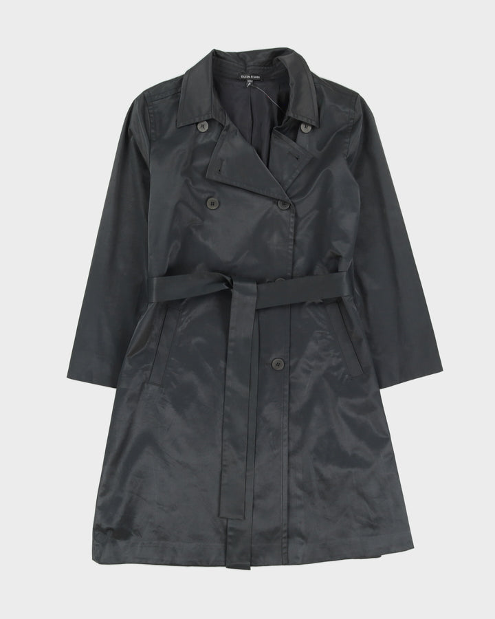 Eileen Fisher Grey Satin Rain Mac - M