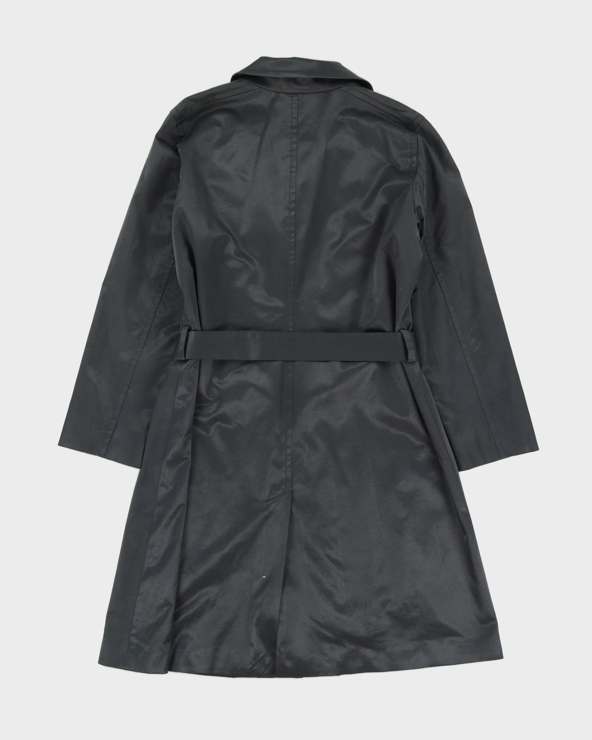 Eileen Fisher Grey Satin Rain Mac - M