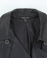 Eileen Fisher Grey Satin Rain Mac - M