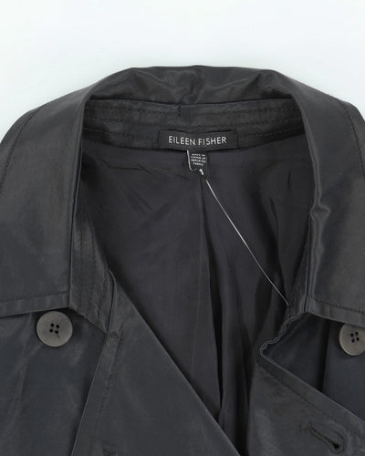 Eileen Fisher Grey Satin Rain Mac - M