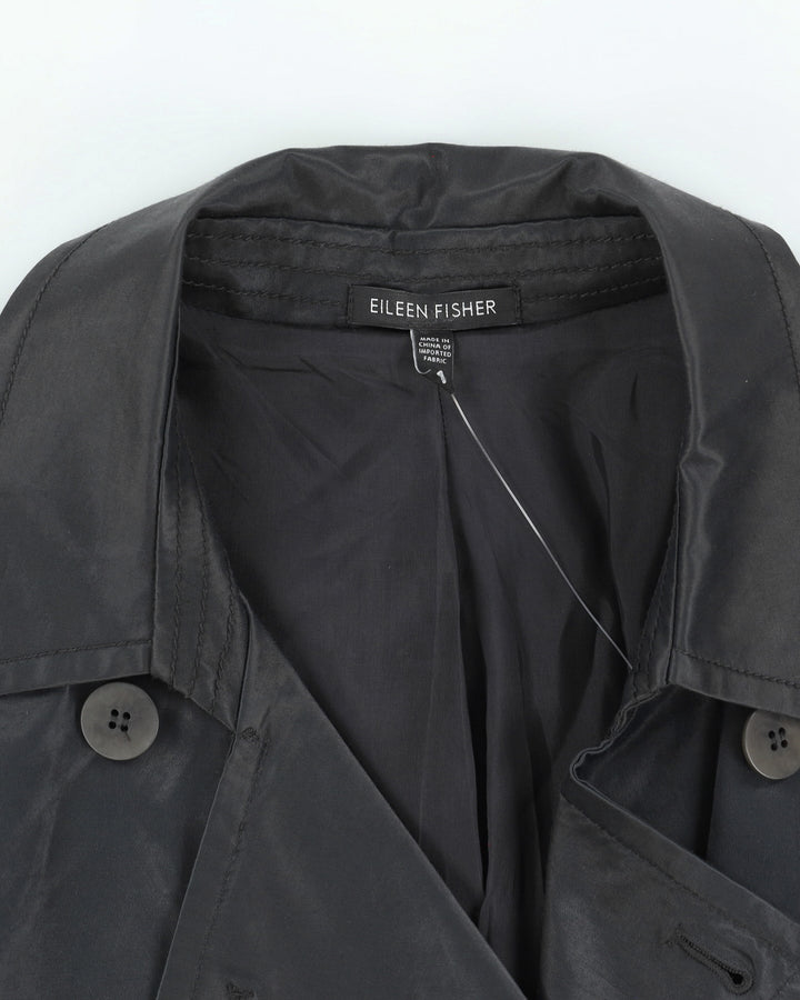 Eileen Fisher Grey Satin Rain Mac - M