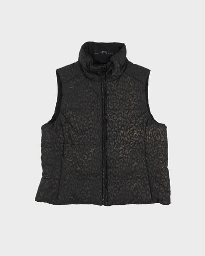 Ralph Lauren Leopard Print Black Puffer Gilet - L