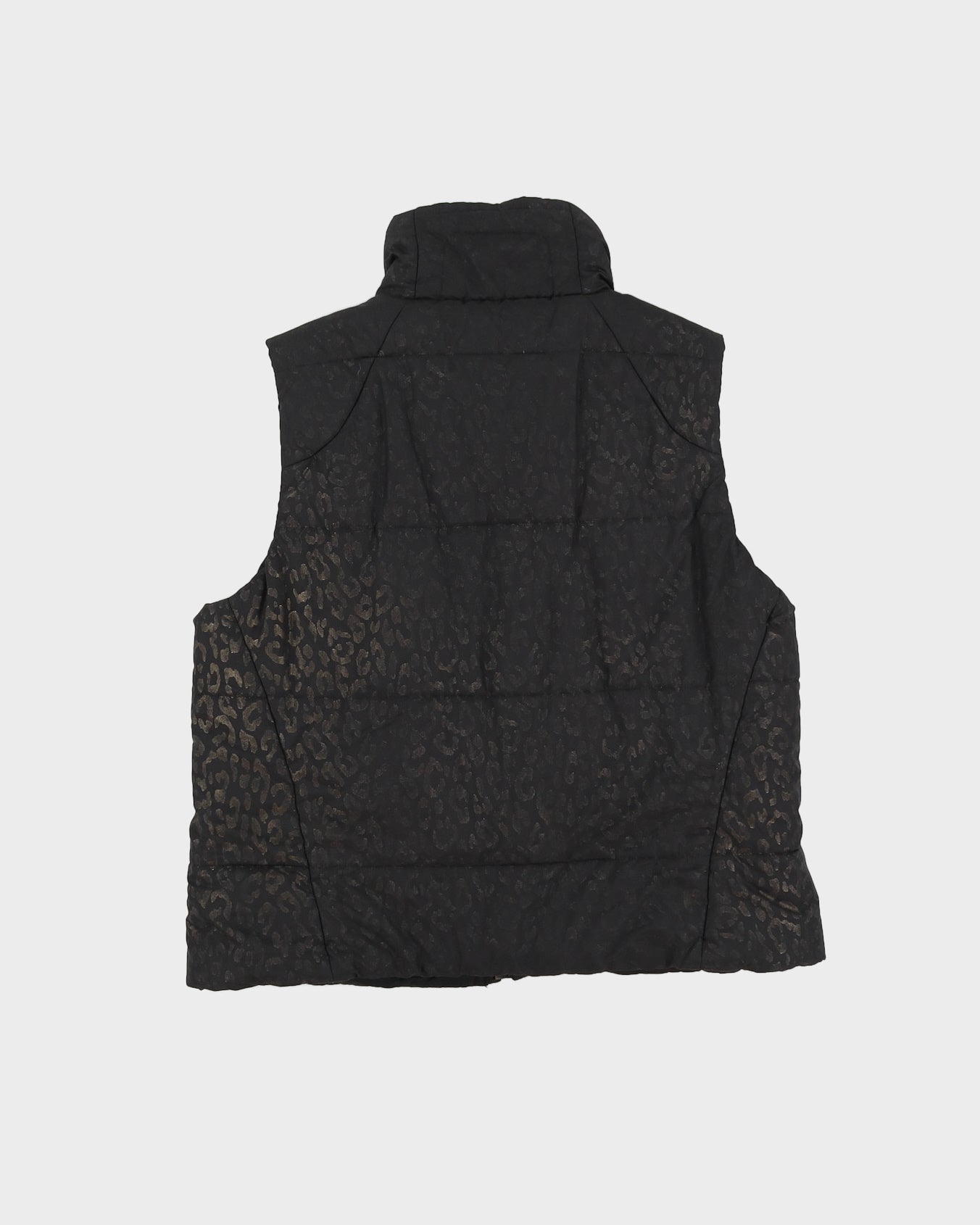 Ralph Lauren Leopard Print Black Puffer Gilet - L