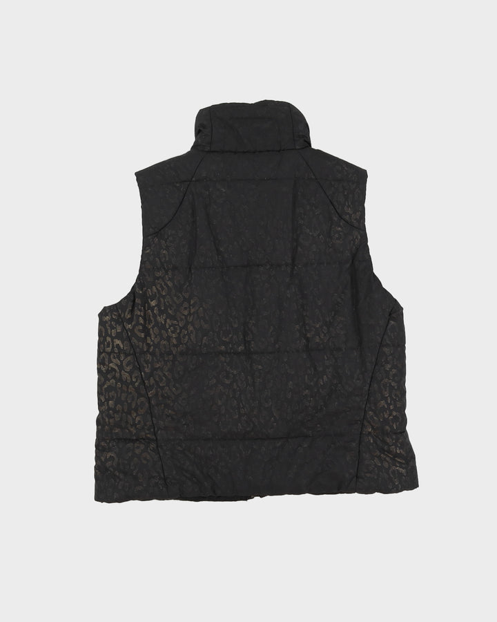 Ralph Lauren Leopard Print Black Puffer Gilet - L