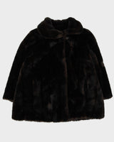 Vintage 1970-80s Brown Faux Fur Jacket - L