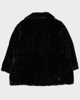 Vintage 1970-80s Brown Faux Fur Jacket - L