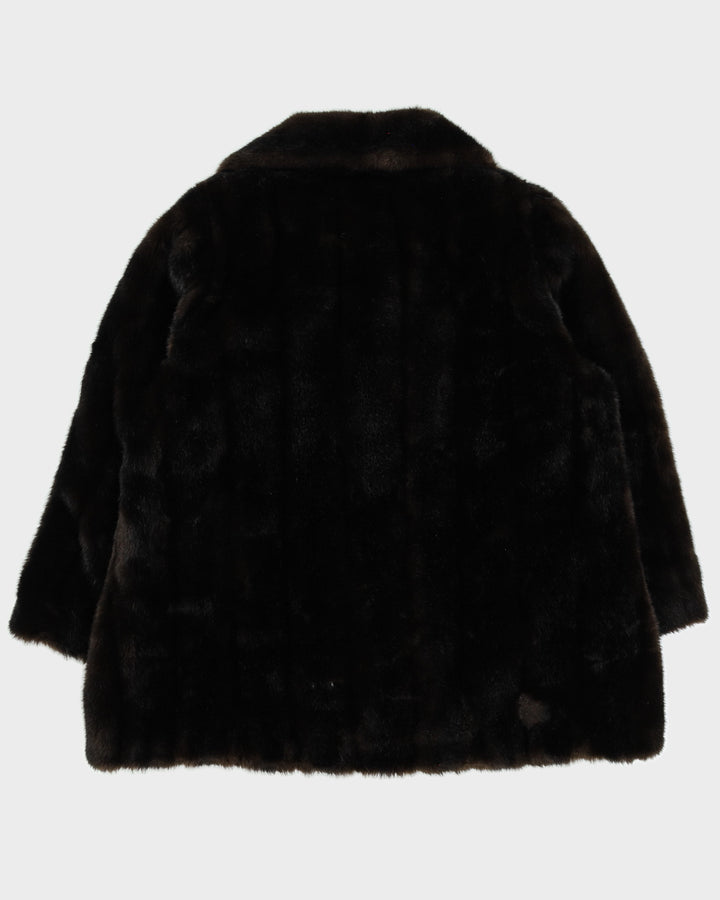 Vintage 1970-80s Brown Faux Fur Jacket - L