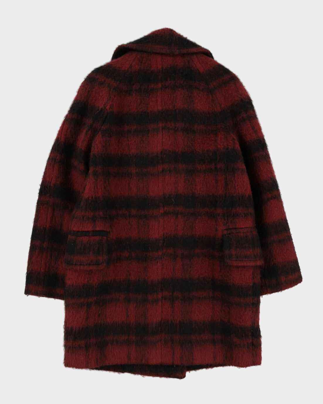Coach Burgundy Checked Short Coat - S