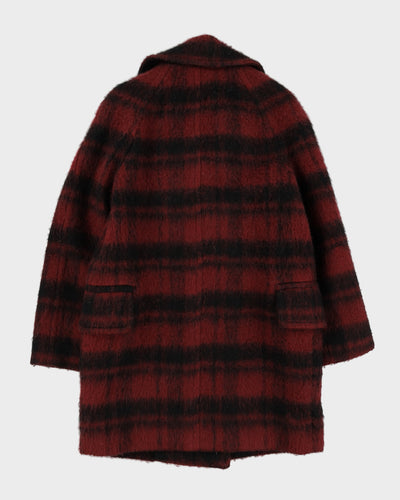 Coach Burgundy Checked Short Coat - S