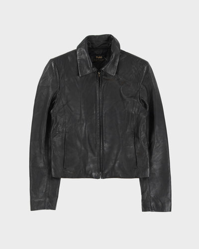 Black Fitted Short Leather jacket - XS