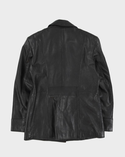 Black Fitted Box Style Leather jacket - M
