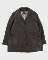 Brown Box Style Leather Jacket - XL