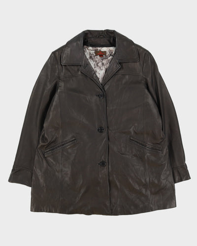 Brown Box Style Leather Jacket - XL