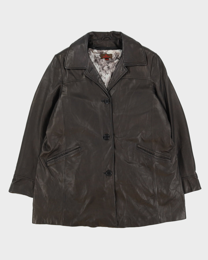 Brown Box Style Leather Jacket - XL