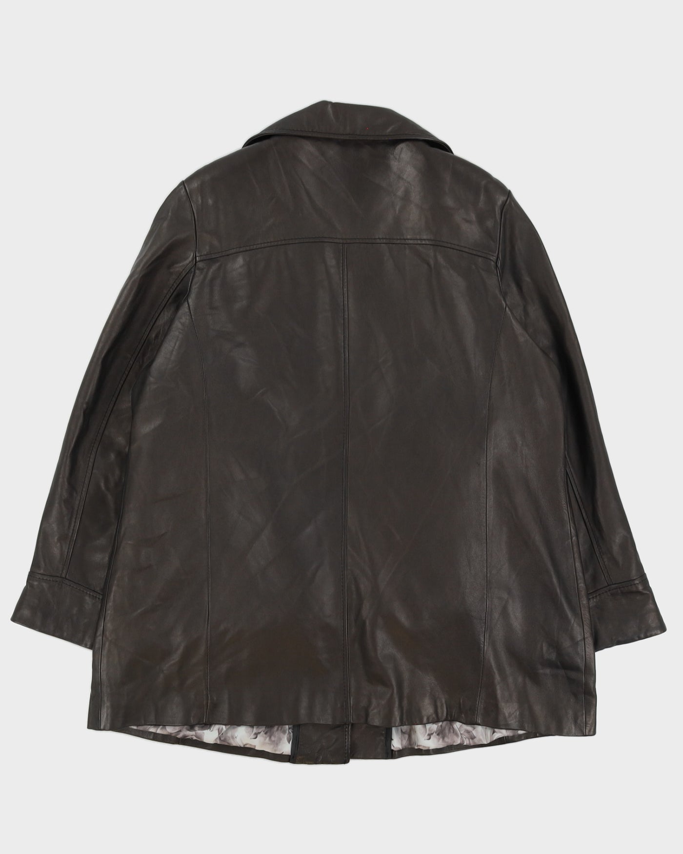 Brown Box Style Leather Jacket - XL