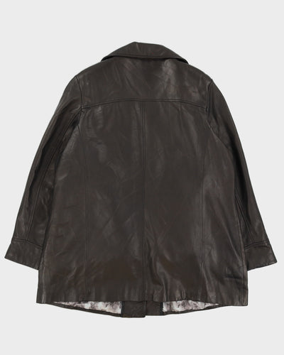 Brown Box Style Leather Jacket - XL