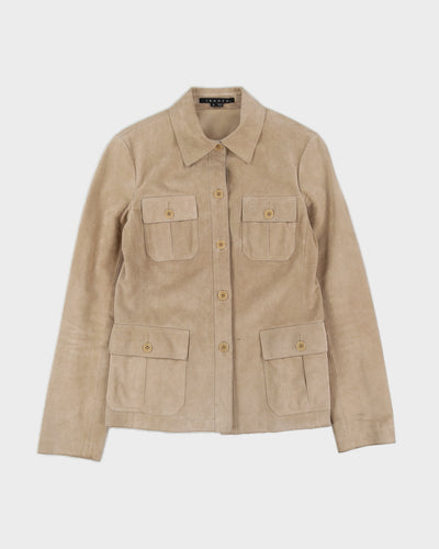 Theory Beige Suede Shirt Jacket - S