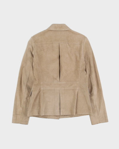 Theory Beige Suede Shirt Jacket - S