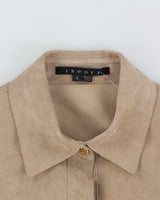 Theory Beige Suede Shirt Jacket - S