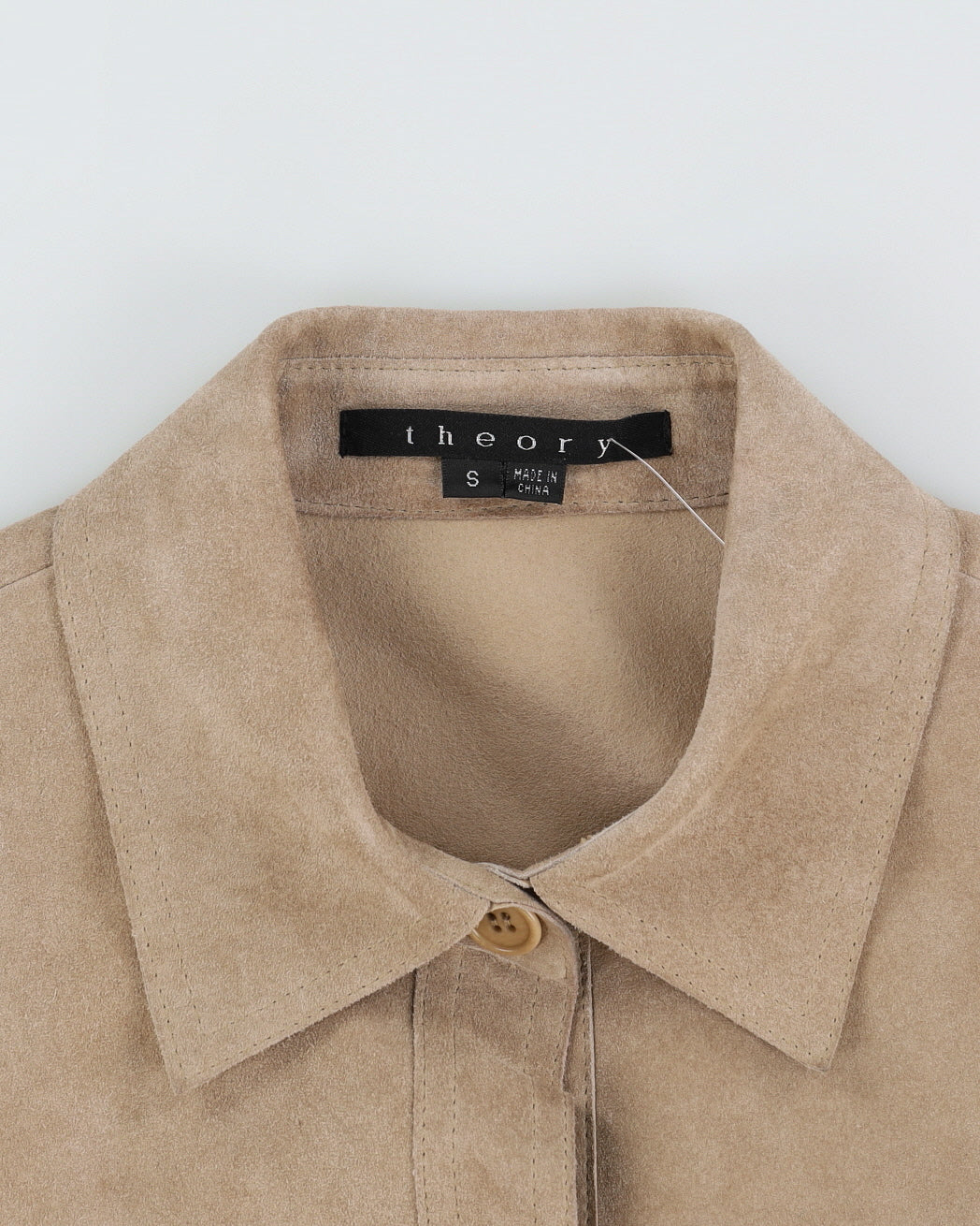 Theory Beige Suede Shirt Jacket - S