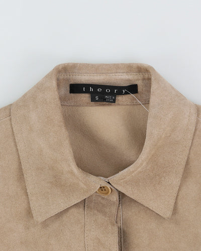 Theory Beige Suede Shirt Jacket - S