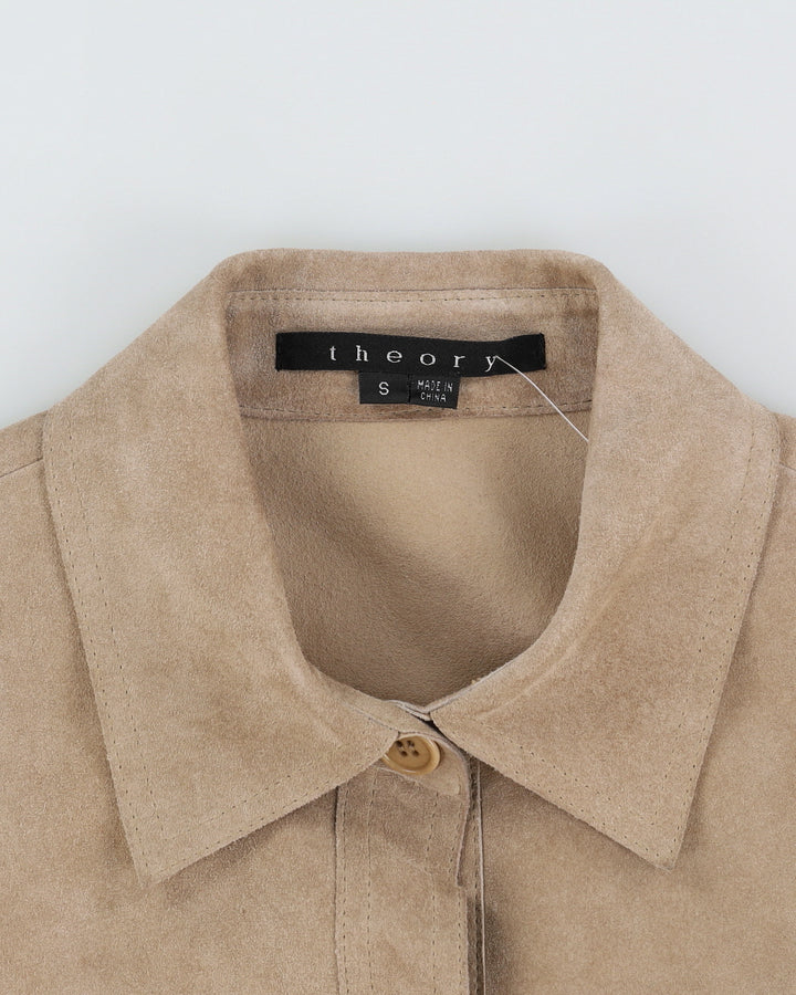 Theory Beige Suede Shirt Jacket - S
