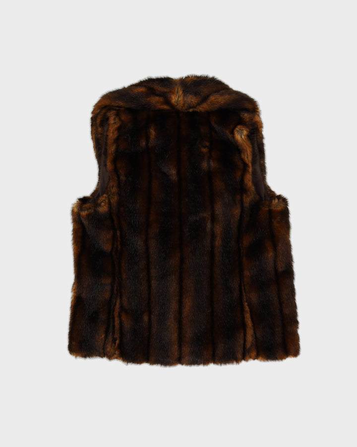 Lauren Ralph Lauren Brown Faux Fur Gilet - M