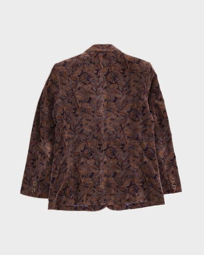 Brown Patterned Velvet Jacket - S