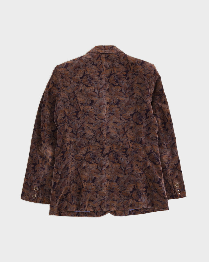 Brown Patterned Velvet Jacket - S