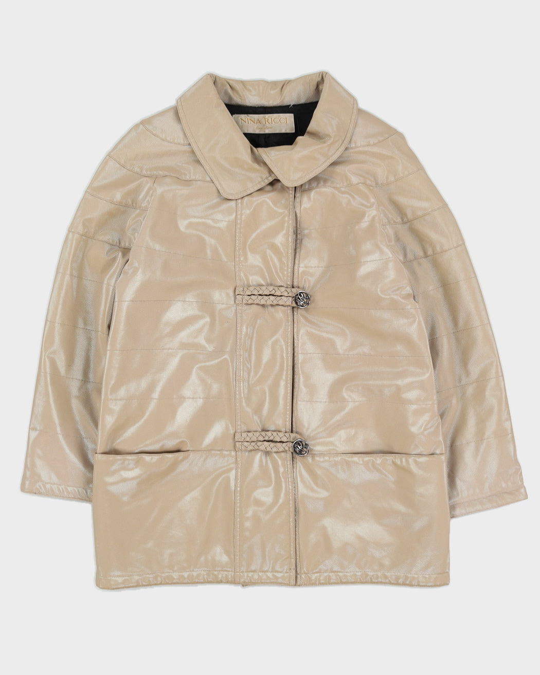 Nina Ricci Beige PVC Quilted Jacket - M