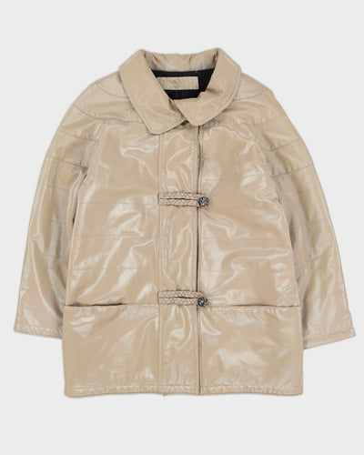 Nina Ricci Beige PVC Quilted Jacket - M