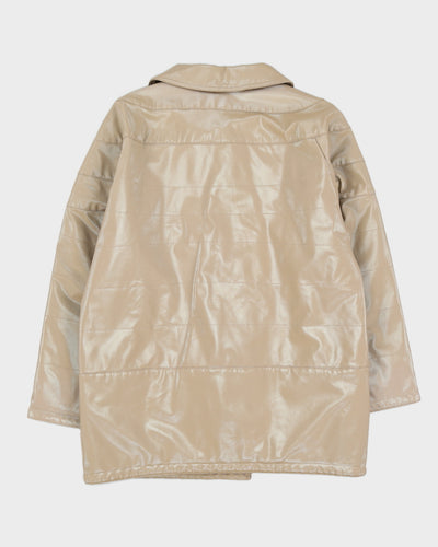 Nina Ricci Beige PVC Quilted Jacket - M